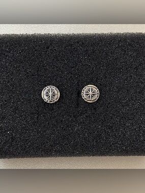 9mm Vintage Six Point Star Stud Earrings for Men Women Streetwear Hip Hop Unisex